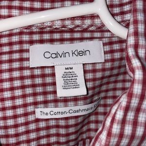 Calvin Klein red and white mens medium button down.